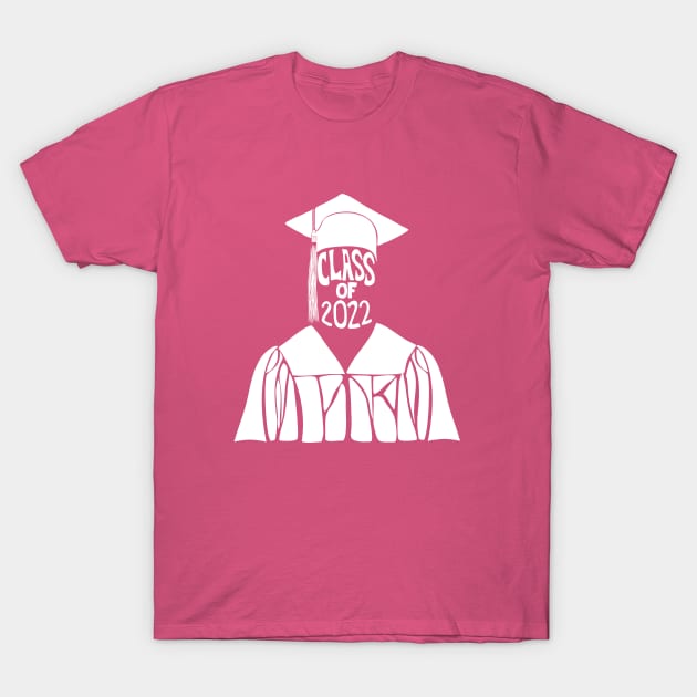 Class of 2022 Graduation Cap and Gown in White T-Shirt by Alissa Carin